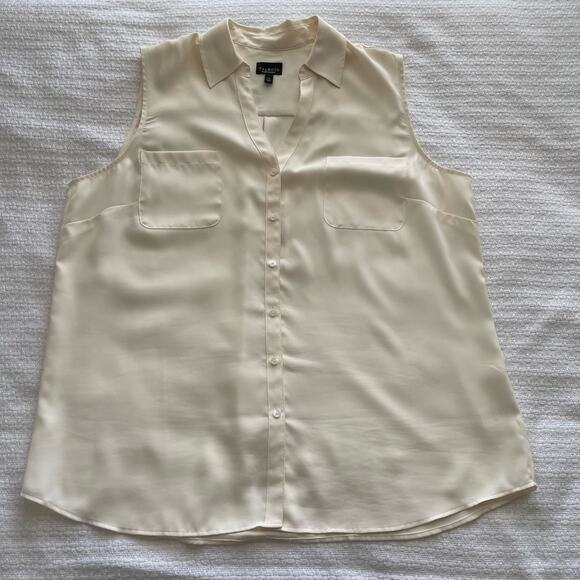 Talbots Tops - XL Talbots Nantucket Cream Sleeveless Button-Down Blouse